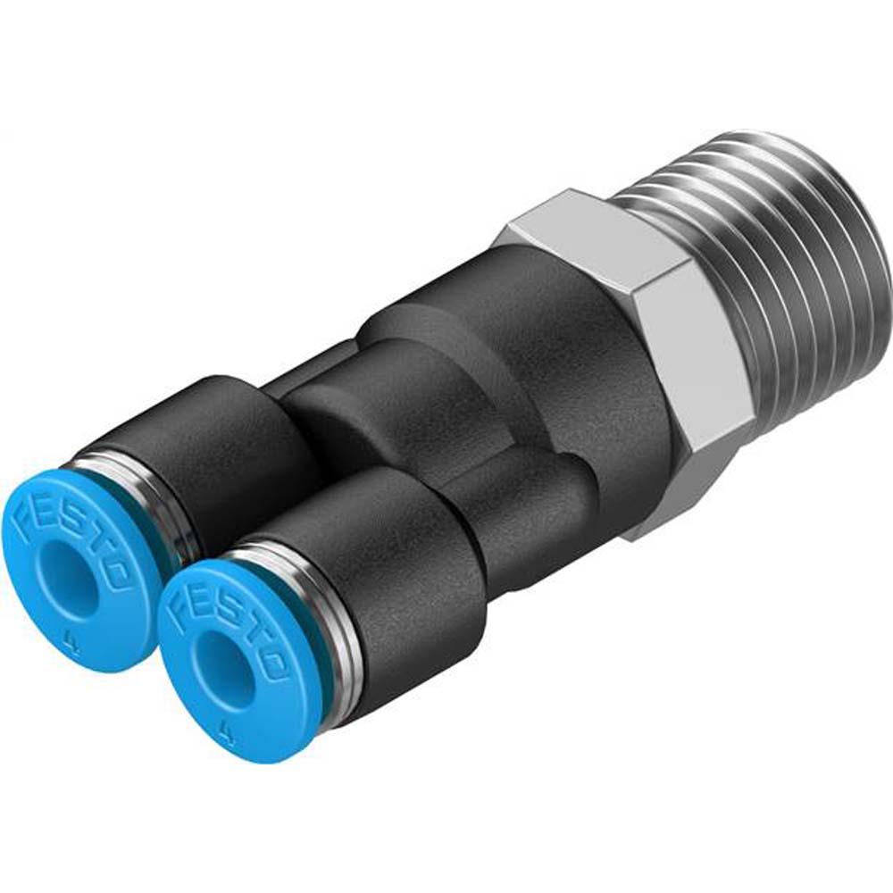 FESTO - QSY - Push-in Y-fitting - alignable - PBT - male with hexagon - nominal diameter 2.4 to 8.3 mm - pack of 1/10 - price per pack