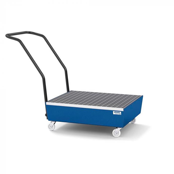 Mobile collecting tray classic-line - painted steel - grating - for 1 to 2 barrels of 60 to 200 liters