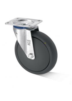 Zestaw kołowy skrętny do aparatu - termoplastyczne koło - Ř koła 80 do 200 mm - wysokość konstrukcyjna 100 do 235 mm - nośność 80 do 220 kg