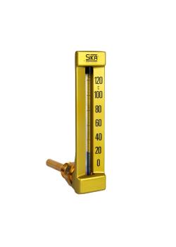 Maschinen-Thermometer WBZ - Messing - Anschlussgewinde 1/2" - Winkel 90° - Tauchrohrlänge 100 mm