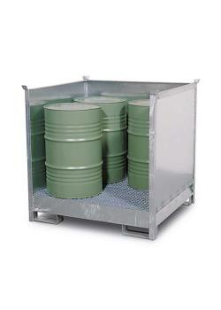 Hazardous materials station 4 P2-O - galvanized steel - for 4 drums of 200 liters - stackable