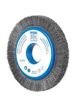PFERD round brush RBUP - untied - plastic trimmings ceramic grain (CO) - outer-ø 200 mm - bore-ø 50.8 mm - grain size 80 1.10 and 120 1.10