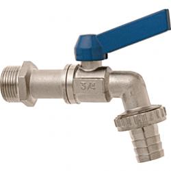GEKA® Ball outlet valve - nickel-plated brass - blue - nominal size 1/2 to 1" - price per piece