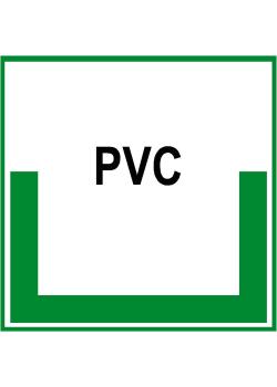 Ympäristömerkki "keräysastia PVC:lle" - 5-40 cm
