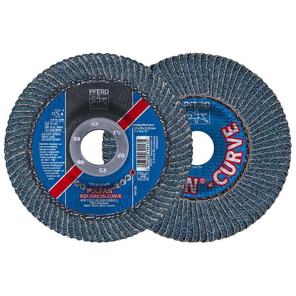 Flap disc - PFERD POLIFAN® - for INOX / steel - radial version ZIRKON - price per piece