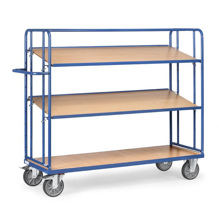 Shelved trolley - with 2 loose soils of wood - height 1560 mm