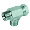 Adjustable L-connector - chrome-plated steel - 2 AG 60Â ° cone G 1/8 "to G 2" - 1 IG union nut 60Â ° cone G 1/8 "to G 2"