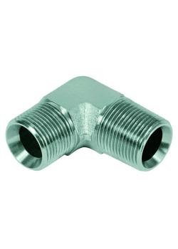 Elbow screw-in socket 90Â ° - chrome-plated steel - external thread G 1/4 "to G 3/4" on NPT 1/4 "to NPT 3/4"