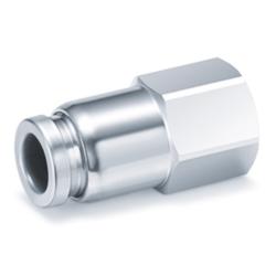 Rett innstikkskobling KQB2F - messing/rustfritt stål - slange ytre diameter 3,2 til 16 mm - IG Rc 1/8" til 1/2" - pris per stykk