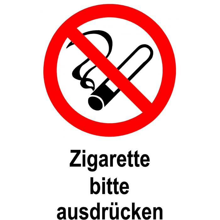 Verbotsschild - "Zigarette bitte ausdrücken" - 20x30cm/30x45cm