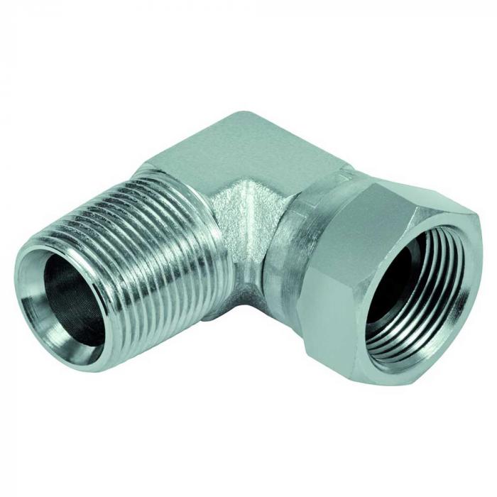 Elbow screw-in adapter 90Â ° - Chrome-plated steel - NPT external thread 1/8 "to 1" to NPSM internal thread 1/8 "to 1"