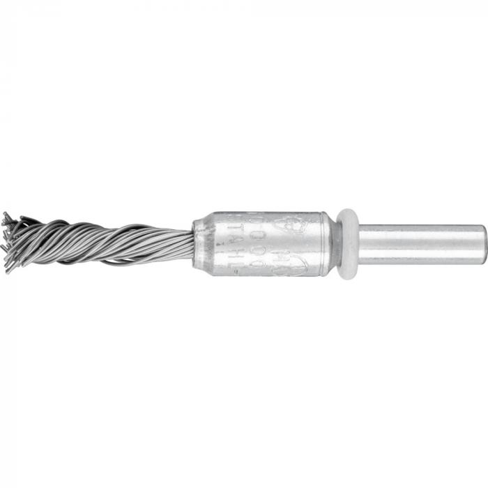 PFERD PBGS brush brush with shaft - steel wire - twisted - single-twist version - outer ø 10 mm - trimming material ø 0.20 to 0.50 mm - pack of 10 - price per pack