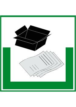 Miljø kjennetegn "beholder for papir / papp" - 5 til 40cm