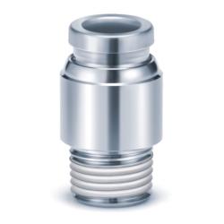 Innstikkskobling rett med sekskantinnvendig KQG2S - rustfritt stål - slangediameter 3,2 til 16 mm - IG M5 eller R 1/8" til R 1/2" - pris per stykk