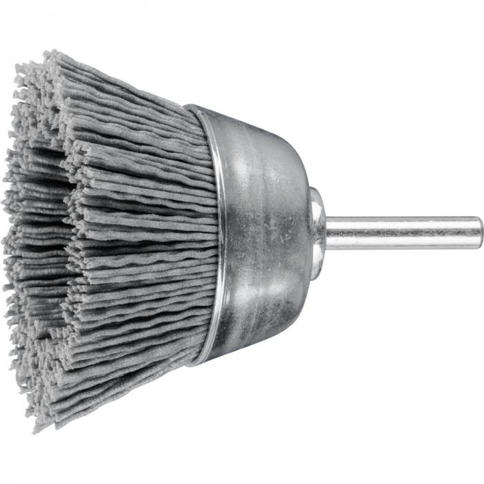 PFERD cup brush TBU with shaft - plastic trim silicon carbide - untied - outer-ø 50 and 60 mm - trim material-ø 0.90 mm - pack of 10 - price per pack