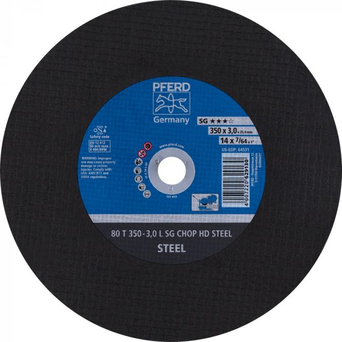 Cutting disc - PFERD - SG CHOP HD STEEL - 80 T - outside Ø 300 to 350 mm - bore Ø 25.4 mm - pack of 10 to 20 pieces - price per pack