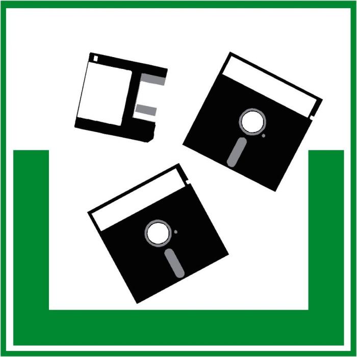 Miljöskylt "disketter" - sidolängd 5-40 cm