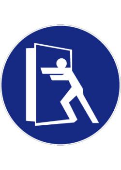 Znak nakazu "Zamykać zawsze drzwi" - Średnica 5-40 cm