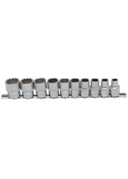 Socket wrench bit set - 12.5 mm (1/2 ") 12-point - in ZOLL 3/8" to 15/16 "- 10 pcs.