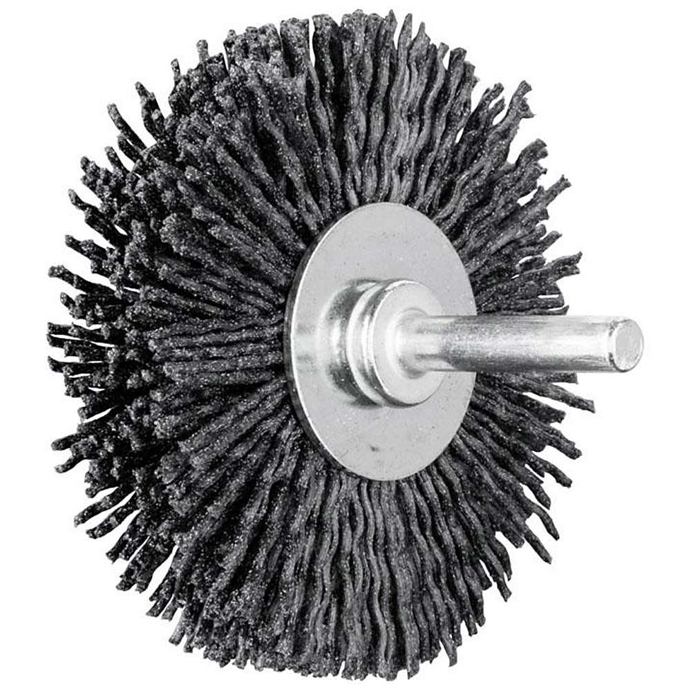 Round brush - PFERD - unknotted, made of ceramic grain - with shank - for non-ferrous metals, et al.
