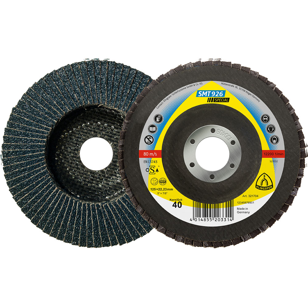 Abrasive mop discs SMT 926 Special - curved - disc Ã˜ 115 to 180 mm - grit 40 to grit 80 - pack of 10 - price per pack