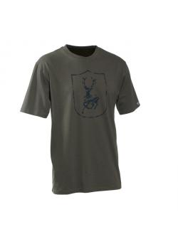 T-shirt - rund hals - med Deerhunter® Shield logo - grön - S-4XL