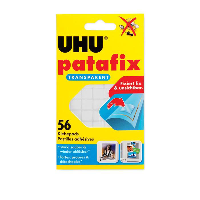UHU patafix transparent - wieder ablösbar - 56 Stück - Farbe weiß