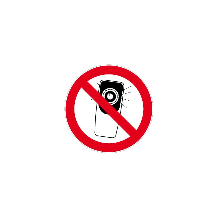 Förbudsskylt - Ø 5-40 cm "förbjudet att fota med mobilkamera"