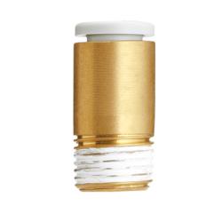 Lige stikkobling med indvendig sekskant KQ2S - rustfrit stål eller messing/PBT - med tætningsring - slange Ø 2 til 6 mm - M5 til M6 gevind - pakke med 10 stk. - pris pr. stk.