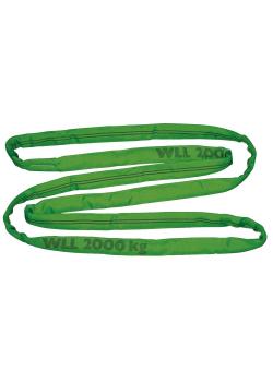 Rund sele - dubbelbelagd - lastkapacitet 2t/4t - omkrets 3 till 6 m - grön
