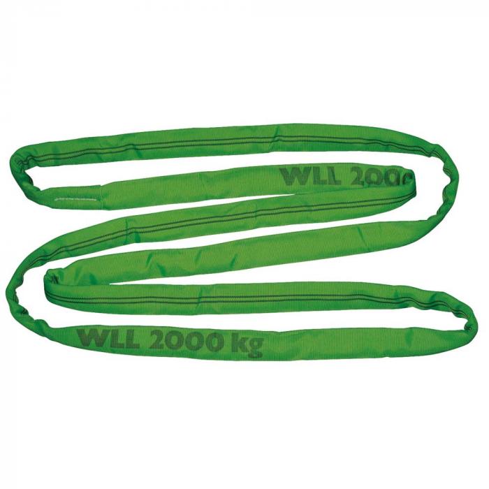Rund sele - dubbelbelagd - lastkapacitet 2t/4t - omkrets 3 till 6 m - grön