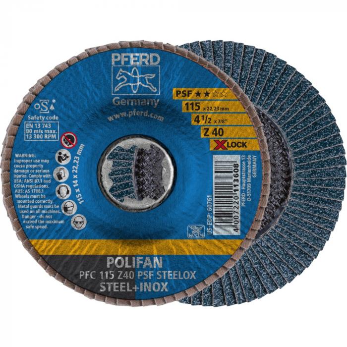 POLIFAN serrated lock washer - PFERD - Z PSF STEELOX / X-LOCK - conical design PFC - outside Ø 115 to 125 mm - 10 pieces - price per unit
