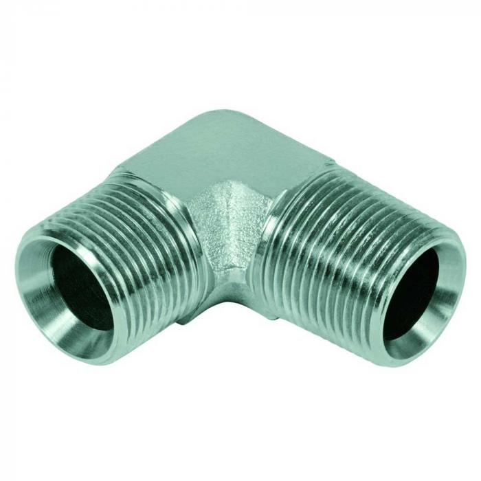 Elbow fitting 90° - Chrome-plated steel - BSP male 60° G 1/4" to G 2" - BSPT male R 1/4" to R 2"