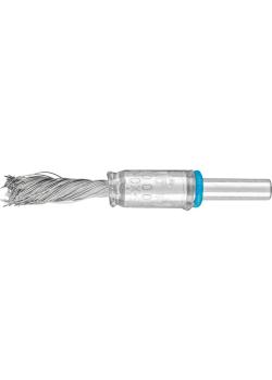 PFERD PBGS penselbørste med skaft - INOX - vridd - versjon med enkel vri - ytre-ø 10 og 12 mm - trimmingsmateriale-ø 0,20 til 0,50 mm - pakke med 10 - pris per pakke