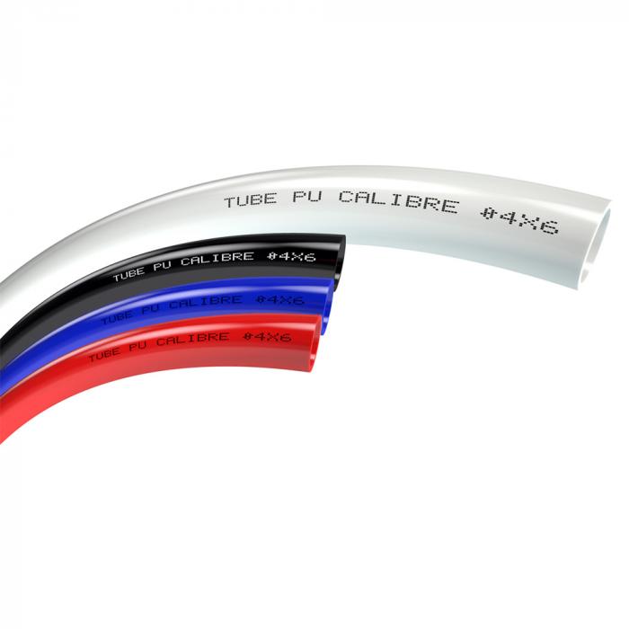 Tube PU calibré - Intérieur 2,5 à 8 mm - Extérieur 4 à 12 mm - Longueur 25 à 600 m - différentes couleurs - prix par rouleau