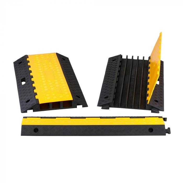 Kabelbrygga - med lock - gummi - gul/svart - olika utföranden