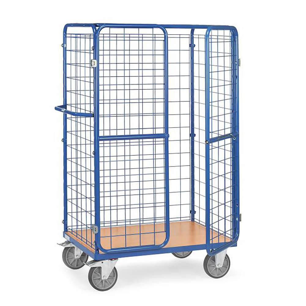 Package car - height 1800 mm - with wire mesh walls, door and roof