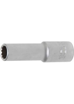 Socket wrench insert - deep - 12-sided - 12.5 mm (1/2") - size 8 to 28 mm