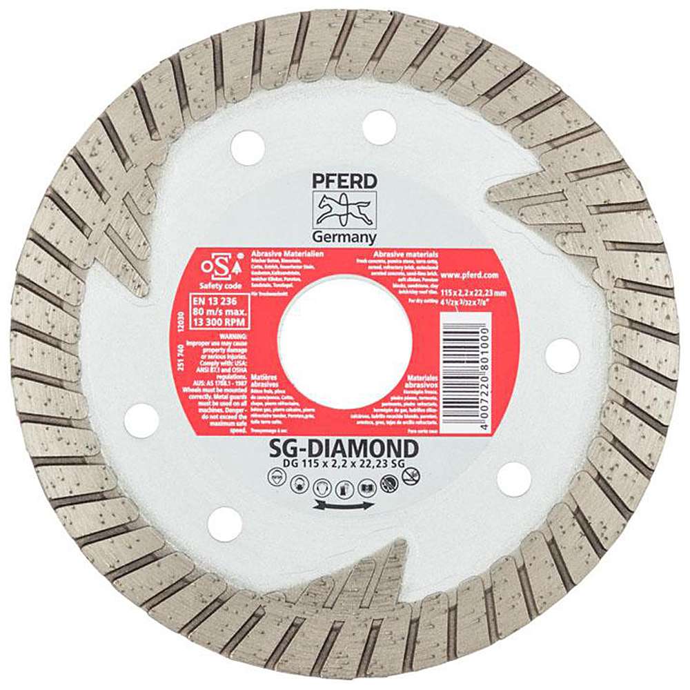 Disco da taglio diamantato - PFERD - per materiali abrasivi - Alesaggio-Ø 22,23 mm - Prezzo per pezzo