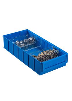 Industrial box ProfiPlus ShelfBox 400B - External dimensions (W x D x H) 183 x 400 x 81 mm - color blue and red