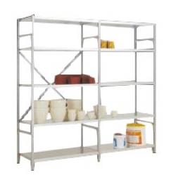 Warehouse Racking "Megaflex Light" - Height 2000 mm - 5 Steel Shelves - Shelf Wi
