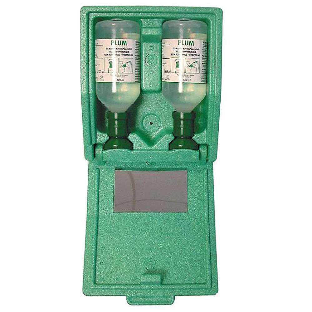 Cassetta d'emergenza per occhi di Plum - soluzione tampone fosfato e soluzione di cloruro di sodio