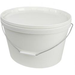 Seau ovale en plastique "Jokey" - 15,0 litres - avec couvercle - blanc