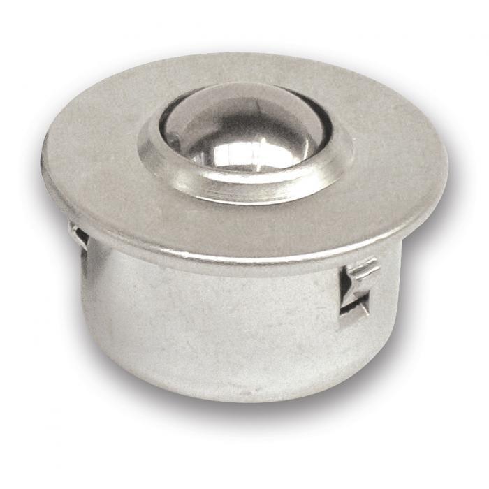 Ball caster with sheet steel housing, stainless steel - with fastening clip - load capacity 38 to 200 kg
