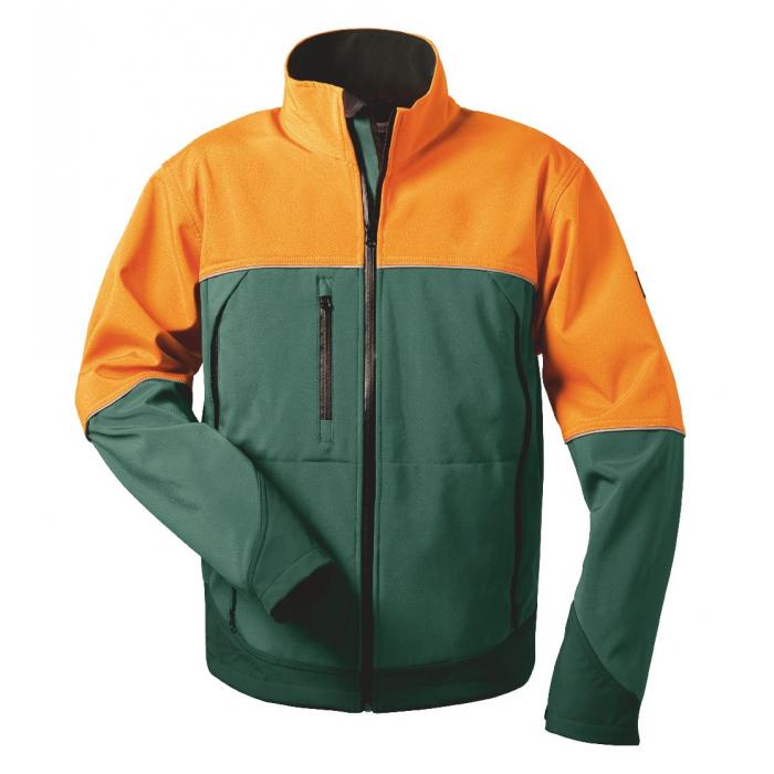 Skogsarbetsjacka - 100% polyester - andas - orange/grön
