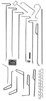Retteverktøysett, 31 deler - i en praktisk sekk - til retting uten å skade lakken - rustfritt stål
