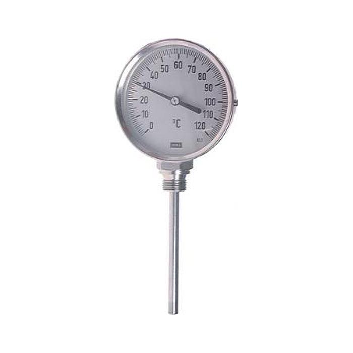Bimetalltermometer - lodrät - utan skyddsrör - Ø 160 mm - industriutförande - kl