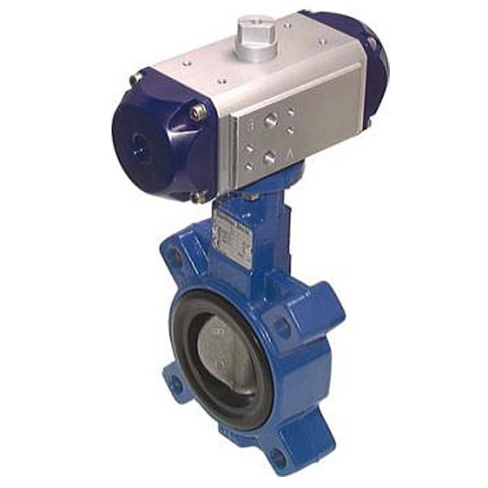 Pneumatic Driven Butterfly Valves - Spring Closing - On Flange - Spheroidal Grap