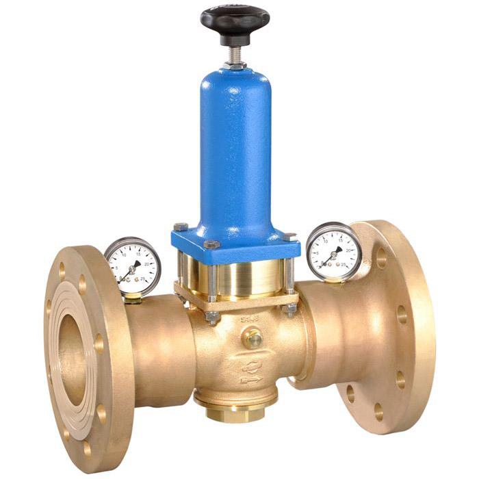 Pressure reducer for water and liquids - flange design - red brass - DN 15 to DN