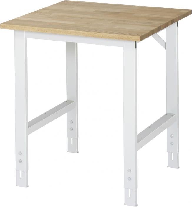 Work table with solid beech board - height adjustable 760-1080 mm - depth 800 mm